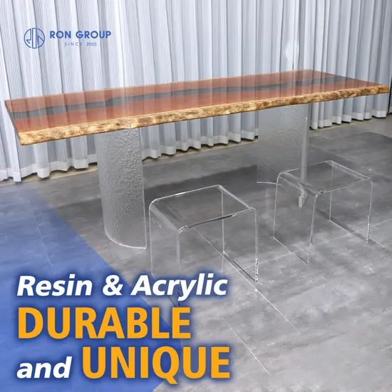 Modern Customized Acrylic T Shape Transparent Square Table Base for Commercial Use 