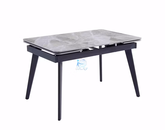 Modern Functional Extandable Dining Table Square Sintered Stone Black Semi