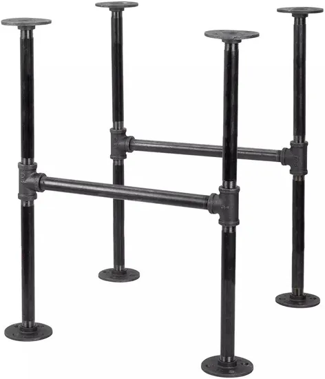 Industrial Table Black Iron Pipe Table Industrial Office Table Base with Wrought Iron Pipe Fitting 