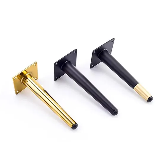 Golden Chrome Metal Iron Sofa Feet Oblique Straight Cone TV Cabinet Feet Hardware Accessories Coffee Table Sofa Legs Base 