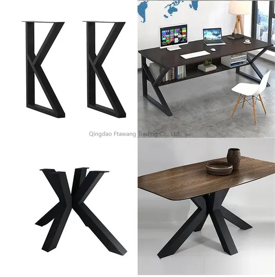 Stainless Furniture Fitting Industrial Table Legs Stainless Steel Table Base for Restaurant Furniture Parts 